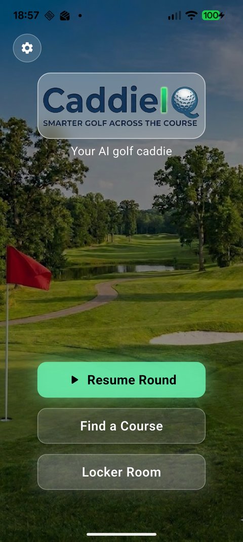 CaddieIQ home screen