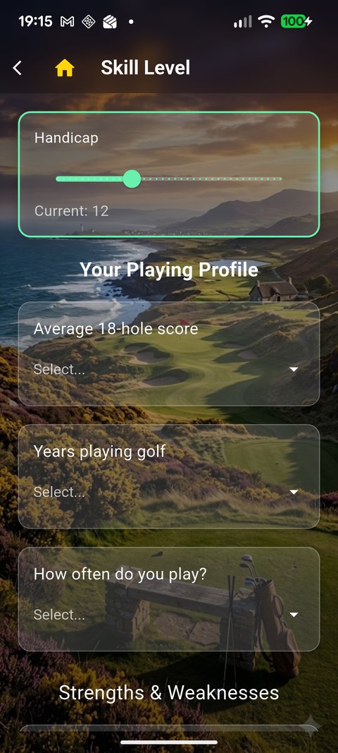 Skill Level — handicap and playing profile