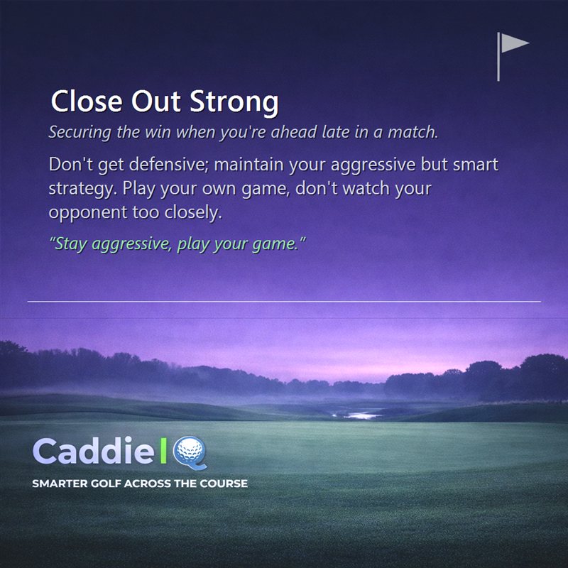 Finish Strong: Win Golf Matches When Ahead
