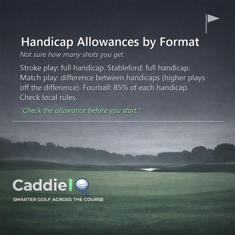 Understanding Golf Handicap Allowances by Format