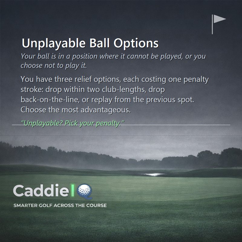 Unplayable Ball in Golf: Your 3 Relief Options Explained